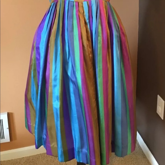 Vintage Polly Bergen Jack Squire Stripe Full Dress - Picture 4 of 8